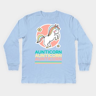 Aunticorn Auntie Gift Kids Long Sleeve T-Shirt